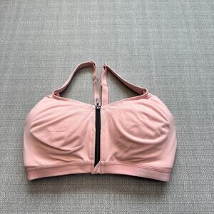 Victorias Sport Pink Front Close Zip Racerback Sports Bra 32DD High Support‎ Gym